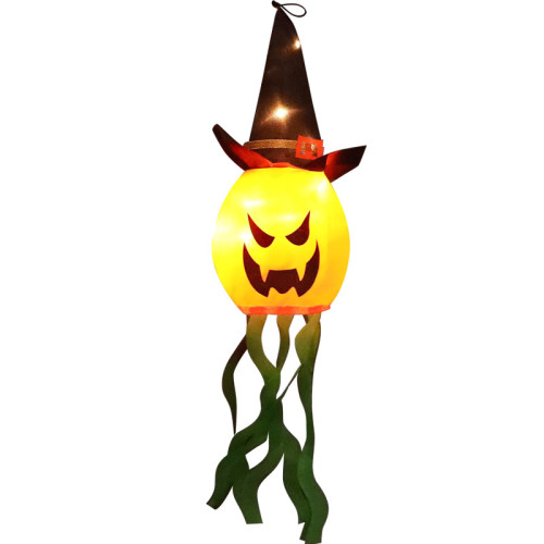 萬聖節發光巫師帽南瓜led彩燈掛件鬼節恐怖氛圍庭院裝飾布置掛飾 萬聖節發光巫師帽南瓜led彩燈掛件鬼節恐怖氛圍庭院裝飾布置掛飾