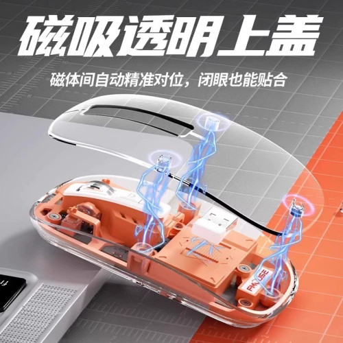 無線透明電競遊戯滑鼠藍牙靜音充電辦公筆記型電腦源 無線透明電競遊戯滑鼠藍牙靜音充電辦公筆記型電腦源