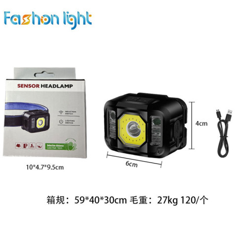 新款強光感應頭燈三光源釣魚充電戶外超亮頭戴式LED夜釣燈 新款強光感應頭燈三光源釣魚充電戶外超亮頭戴式LED夜釣燈