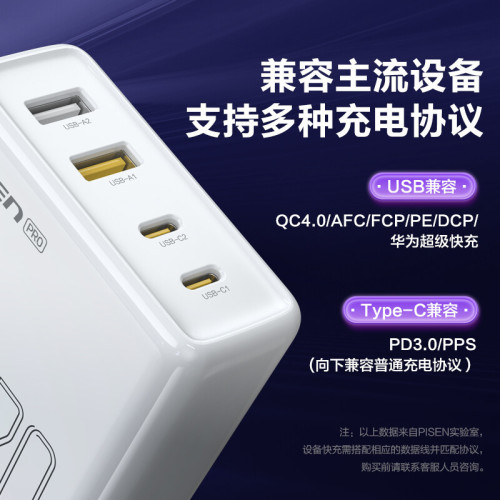 品勝 120W氮化鎵充電器超級快充多口輸出折曡腳小巧可攜式旅充