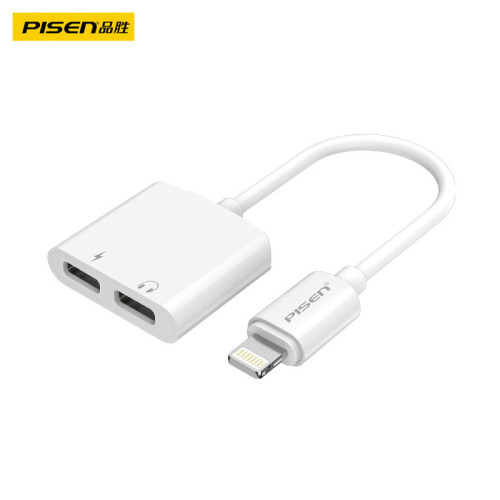 品勝耳機轉接頭適用蘋果充電聽歌13手機聲卡14p線x二合一轉接頭