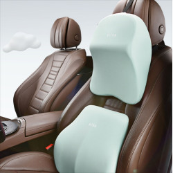 汽車頭枕護頸枕腰靠牛奶絲透氣通用記憶棉車用頭枕靠墊