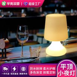 led起夜小夜燈usb充電圓形臥室氛圍燈可攜式台燈陽台裝飾氛圍燈