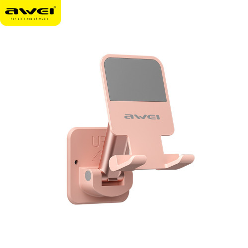 AWEI用維X36牆面黏貼式手機支架 可粘貼在多種牆面不畱痕更方