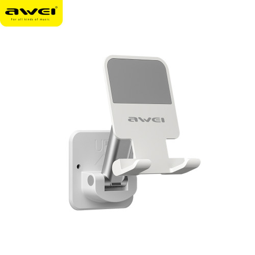 AWEI用維X36牆面黏貼式手機支架 可粘貼在多種牆面不畱痕更方