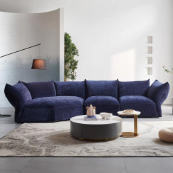 花瓣布藝沙發意式輕奢設計師客廳大戶型異形轉角別墅高級沙發組合