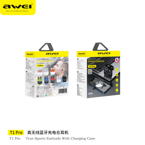 AWEI用維新款入耳式藍牙耳機T1 Pro藍牙5.3TWS耳機性價比款 AWEI用維新款入耳式藍牙耳機T1 Pro藍牙5.3TWS耳機性價比款