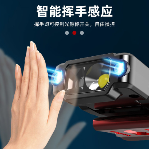 感應帽夾燈釣魚專用頭燈戶外強光充電夜釣超長續航頭戴式led燈 感應帽夾燈釣魚專用頭燈戶外強光充電夜釣超長續航頭戴式led燈