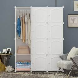 簡易衣櫃現代簡約布組裝塑膠儲物收納櫃子家用臥室衣櫥掛出租房用