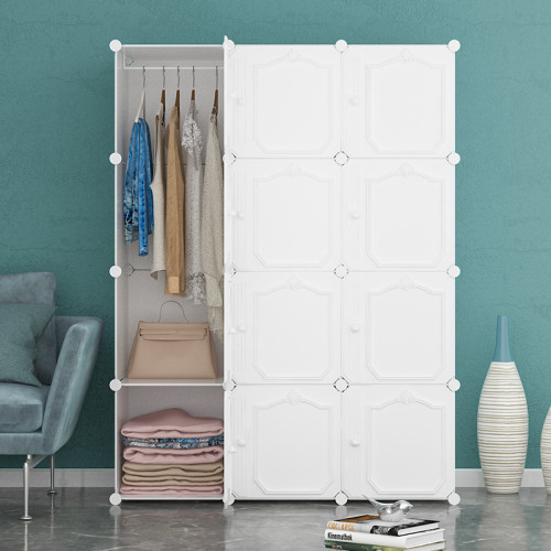 簡易衣櫃現代簡約布組裝塑膠儲物收納櫃子家用臥室衣櫥掛出租房用 簡易衣櫃現代簡約布組裝塑膠儲物收納櫃子家用臥室衣櫥掛出租房用