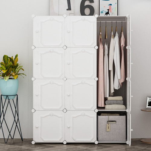 簡易衣櫃現代簡約布組裝塑膠儲物收納櫃子家用臥室衣櫥掛出租房用 簡易衣櫃現代簡約布組裝塑膠儲物收納櫃子家用臥室衣櫥掛出租房用