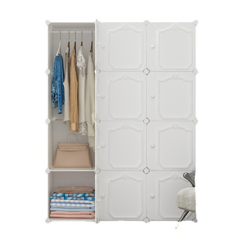 簡易衣櫃現代簡約布組裝塑膠儲物收納櫃子家用臥室衣櫥掛出租房用 簡易衣櫃現代簡約布組裝塑膠儲物收納櫃子家用臥室衣櫥掛出租房用