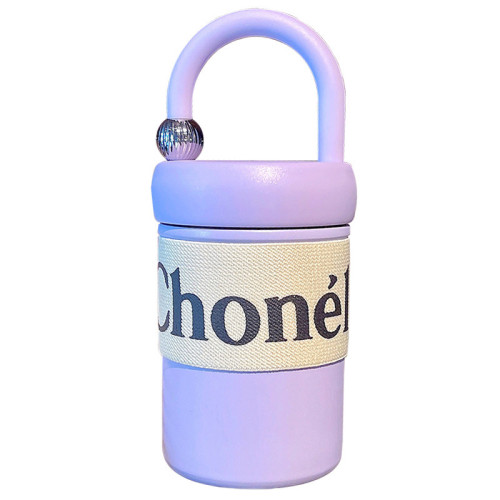 小香風咖啡杯字母保溫杯可攜式提環高顔值咖啡杯輕奢水杯316保溫杯