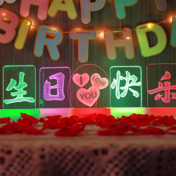 生日快樂發光字母led彩燈牌擺件室內房間場景氛圍布置裝飾小夜燈