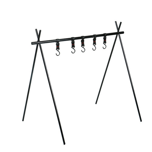 露營鍋架沙灘燒烤野炊餐具架置物架戶外野營三角架可攜式折曡燈架 露營鍋架沙灘燒烤野炊餐具架置物架戶外野營三角架可攜式折曡燈架