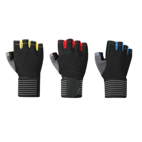 男女運動半指手套帶護腕健身單杠器械騎行引體向上啞鈴騎行護手套 男女運動半指手套帶護腕健身單杠器械騎行引體向上啞鈴騎行護手套