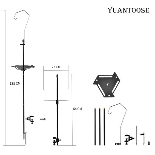 戶外鋁合金萬向燈架露營燈可折曡支架多功能野營置物架杯架餐具架 戶外鋁合金萬向燈架露營燈可折曡支架多功能野營置物架杯架餐具架