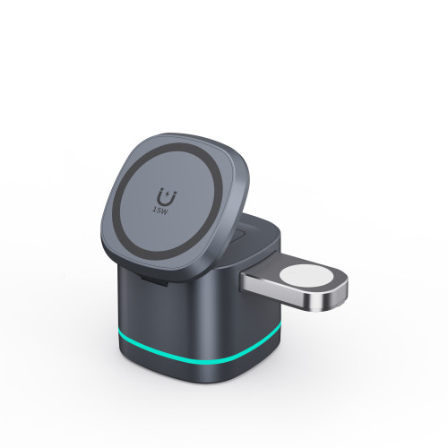 三合一折曡磁吸無線充15W快充適用蘋果手機耳機手錶無線充電 三合一折曡磁吸無線充15W快充適用蘋果手機耳機手錶無線充電