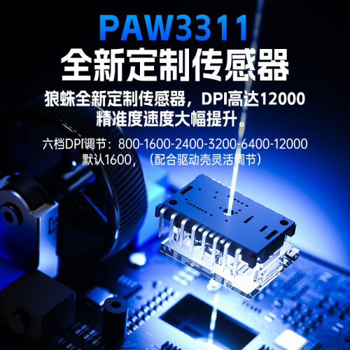 狼蛛SC620輕量化無線三模電競遊戯滑鼠RGB鏤空PAW3311芯片筆電 狼蛛SC620輕量化無線三模電競遊戯滑鼠RGB鏤空PAW3311芯片筆電