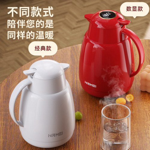 保溫壺家用結婚陪嫁大容量玻璃內膽高檔可攜式宿舍熱水瓶紅色暖水壺 保溫壺家用結婚陪嫁大容量玻璃內膽高檔可攜式宿舍熱水瓶紅色暖水壺