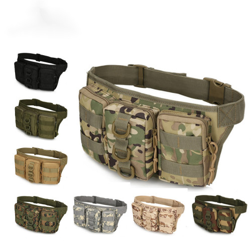 戶外軍迷戰術多功能釣魚工具收納腰包Molle腰掛包 迷彩掛腰包後背包