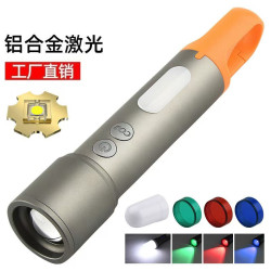 LED戶外強光多功能Type-C充電鋁合金尾部掛鉤手電筒可攜式