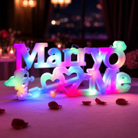 發光marryme求婚燈牌擺件室內七夕情人節led字母燈氛圍裝飾布置
