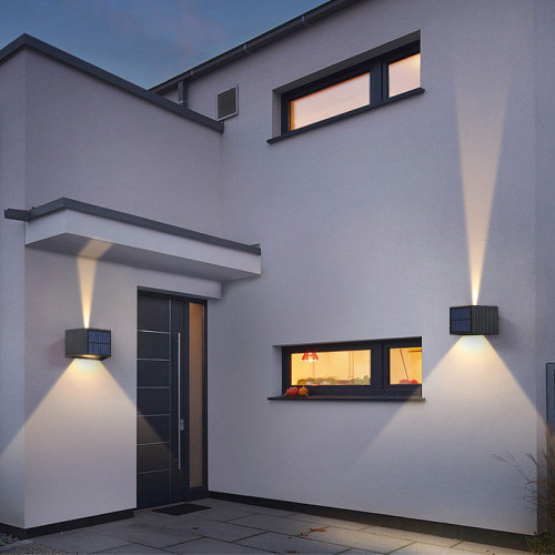 LED太陽能壁燈戶外花園圍牆裝飾壁燈可調節亮度景觀氛圍燈 LED太陽能壁燈戶外花園圍牆裝飾壁燈可調節亮度景觀氛圍燈