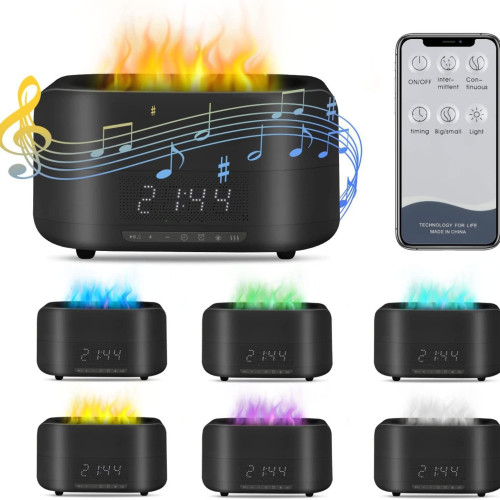 爆款七彩仿真火焰加溼器香薰機藍牙音箱家用臥室靜音大霧禮品 爆款七彩仿真火焰加溼器香薰機藍牙音箱家用臥室靜音大霧禮品