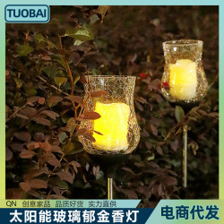 戶外太陽能仿真玻璃鬱金香燈景觀小夜燈草坪燈公園庭院工程裝飾燈