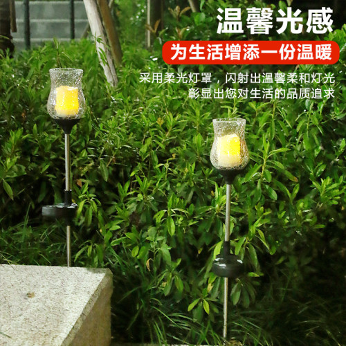 戶外太陽能仿真玻璃鬱金香燈景觀小夜燈草坪燈公園庭院工程裝飾燈 戶外太陽能仿真玻璃鬱金香燈景觀小夜燈草坪燈公園庭院工程裝飾燈
