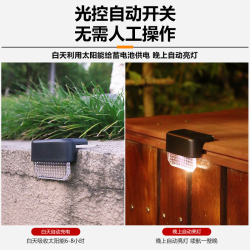 太陽能庭院燈圍牆階梯壁燈戶外花園裝飾花園別墅籬笆燈引路圍欄燈