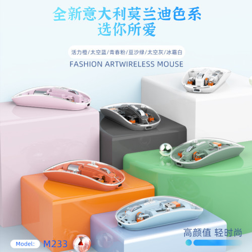 M233透明水晶磁吸滑鼠無線藍牙三模充電款靜音商務辦公充電式 M233透明水晶磁吸滑鼠無線藍牙三模充電款靜音商務辦公充電式