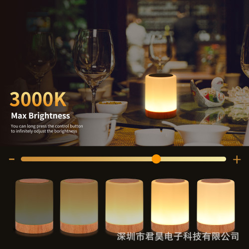 新款創意木紋觸控遙控七彩床頭燈氛圍燈桌面燈戶外LED夜燈 新款創意木紋觸控遙控七彩床頭燈氛圍燈桌面燈戶外LED夜燈