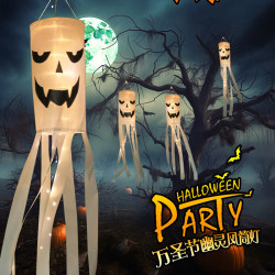 萬聖節發光幽靈吊鬼風筒旗掛件鬼節恐怖氛圍戶外掛樹裝飾布置