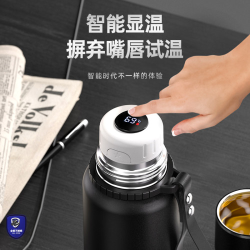 大容量保溫杯316不鏽鋼男款2024新款冬季顯溫泡茶杯子水杯壺