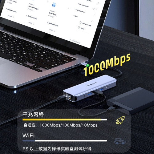 type-c擴展隖hdmi+VGA千兆網卡usb轉換hub集線器u盤4K高清 type-c擴展隖hdmi+VGA千兆網卡usb轉換hub集線器u盤4K高清