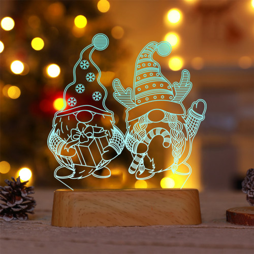 聖誕節小夜燈LED彩燈櫸木紋底座燈兒童 窗貼掛燈聖誕節裝飾燈櫥窗 聖誕節小夜燈LED彩燈櫸木紋底座燈兒童 窗貼掛燈聖誕節裝飾燈櫥窗