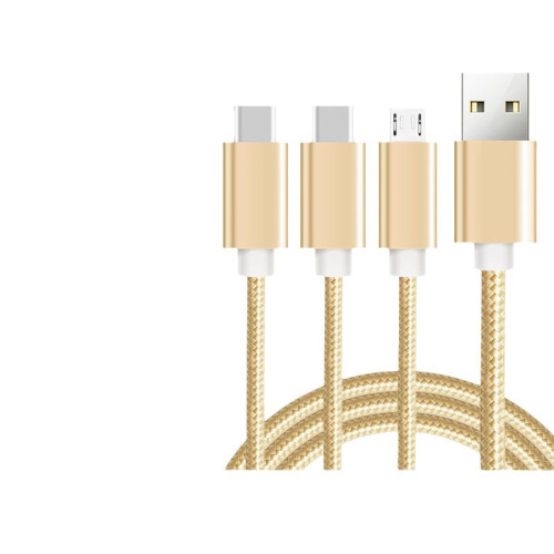 3個Type-C一拖三充電器線適用於蘋果手機三合一快充多頭數據線