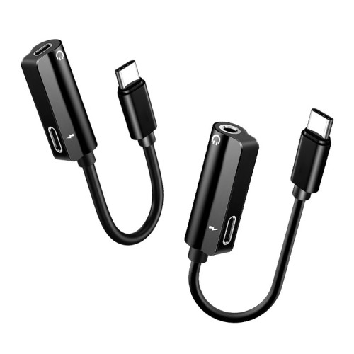 typec耳機轉接頭3.5mm接口充電聽歌二合一TYPEC手機轉換器線