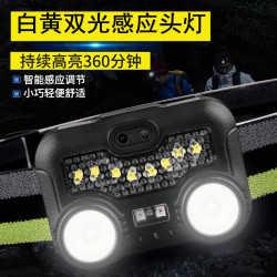 新款LED頭燈揮手感應戶外強光騎行跑步夜釣頭戴式迷你小頭燈