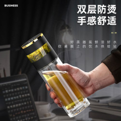 高硼矽玻璃杯雙層隔熱玻璃水杯耐高溫玻璃茶杯雙層玻璃杯禮品