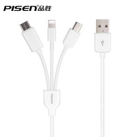 品勝數據線三合一適用安卓type-c 蘋果12一拖三多功能充電線6SP