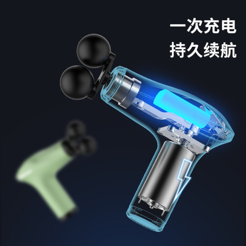 雙頭按摩槍 肌肉放松器電動頸膜槍健身智能mini震動沖擊槍 筋膜槍 雙頭按摩槍 肌肉放松器電動頸膜槍健身智能mini震動沖擊槍 筋膜槍