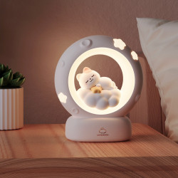 摘星攬月兔小夜燈摘星攬月貓創意夜燈喂奶燈觀賞燈