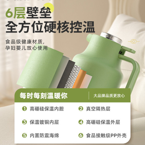 保溫暖水壺家用熱水瓶大容量暖壺玻璃內膽暖水保溫瓶熱水壺2升 保溫暖水壺家用熱水瓶大容量暖壺玻璃內膽暖水保溫瓶熱水壺2升