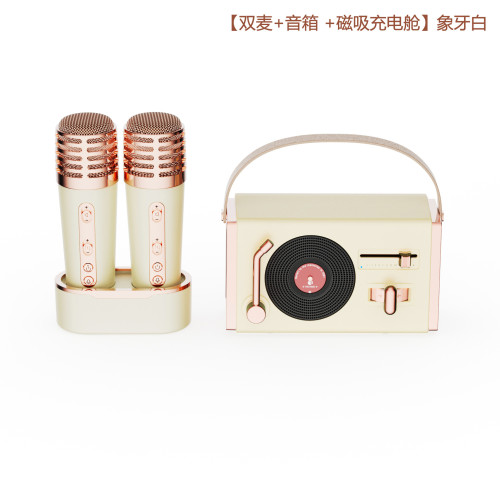 新款藍牙音箱 K歌音箱一體機可攜式手提戶外唱歌低音砲復古小音響 新款藍牙音箱 K歌音箱一體機可攜式手提戶外唱歌低音砲復古小音響