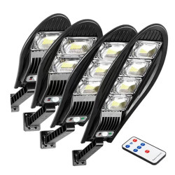 新款戶外太陽能一體路燈人體感應庭院燈家用遙控花園露台燈