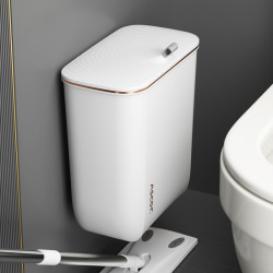 垃圾桶帶蓋家用衛生間厠所壁掛輕奢高顔值客廳大號大容量夾縫紙簍