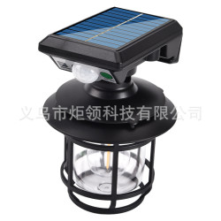 新款戶外太陽能壁燈人體感應庭院燈遙控款LED防水花園露台燈